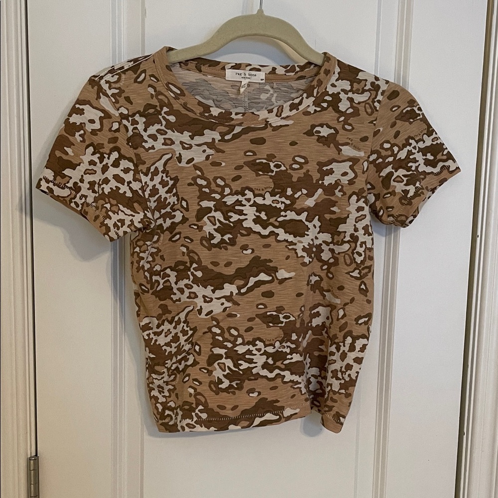 Rag & Bone Brown and Tan Camo Baby Tee